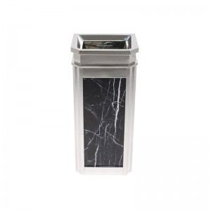 不銹鋼方形座地垃圾桶 上開口